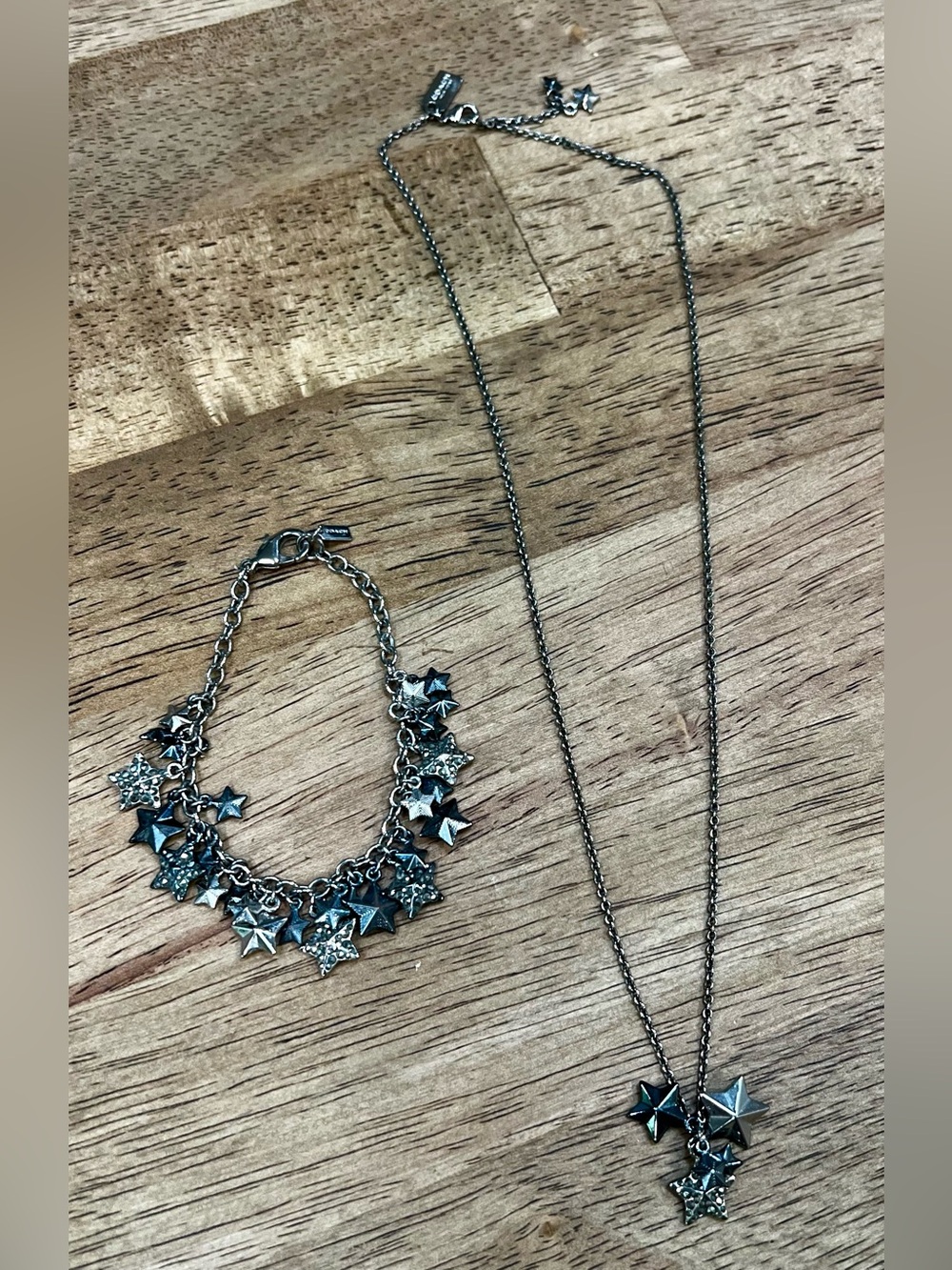 Coach Y2K Vintage Dangling Stars Gunmetal